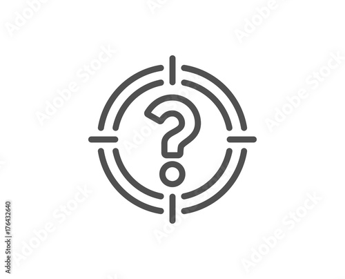 Target with Question mark line icon.