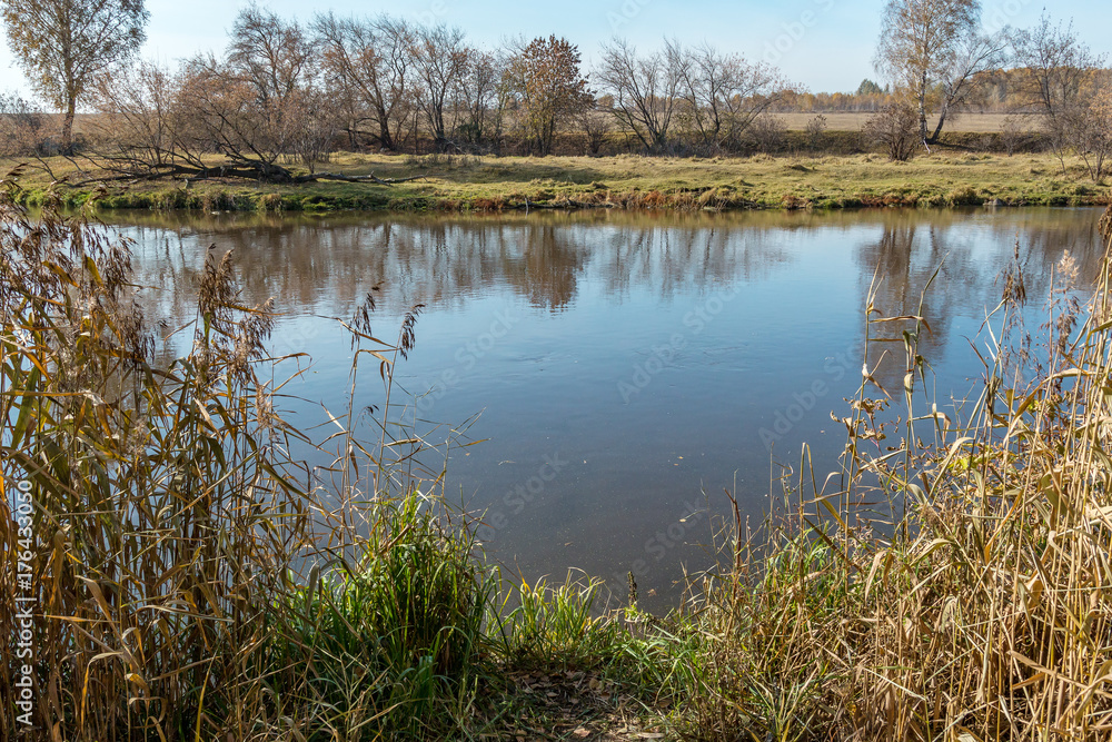 a small river in autumn a small river in autumn