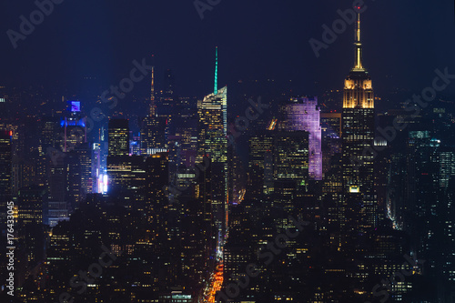 New York Skyline at Night from Freedom Tower photo