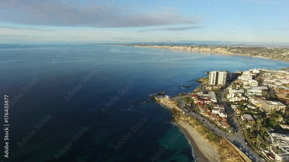 Flight above the La Jolla Cove beach Flight above the La Jolla Cove beach