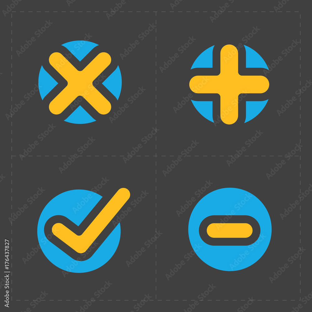 Obraz premium Vector colorful confirm icons set
