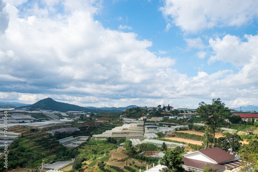 Landscape of the countryside of Dalat, Vietnam