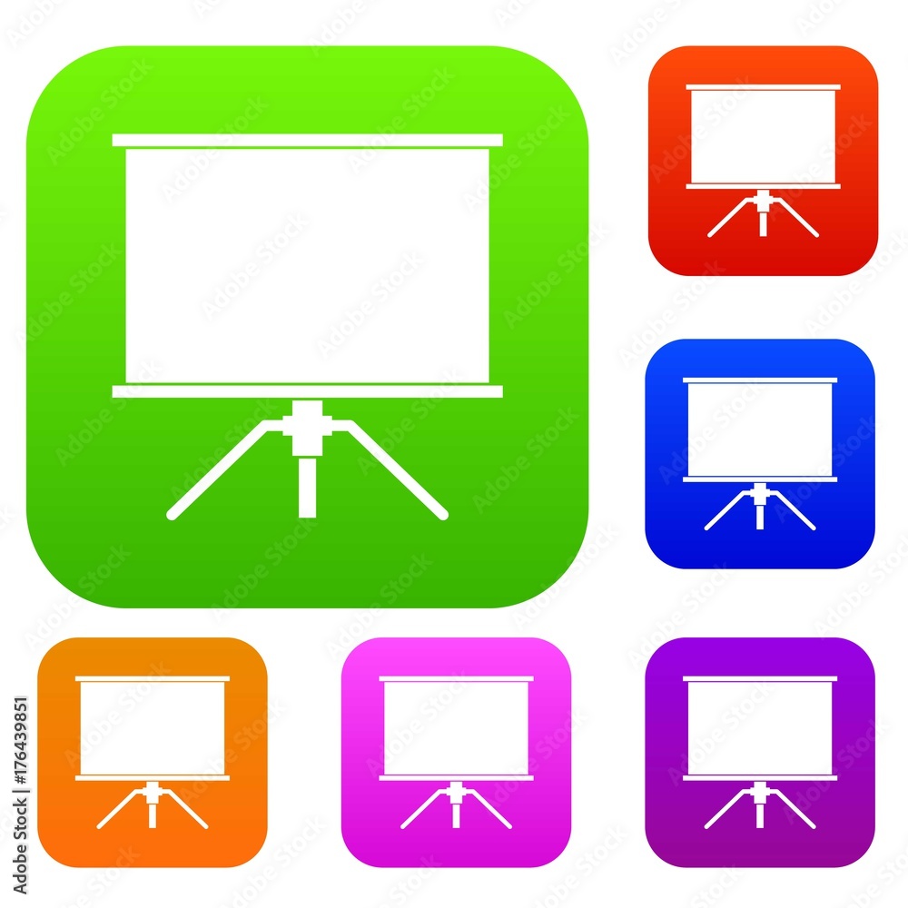 Blank projection screen set color collection Blank projection screen set color collection