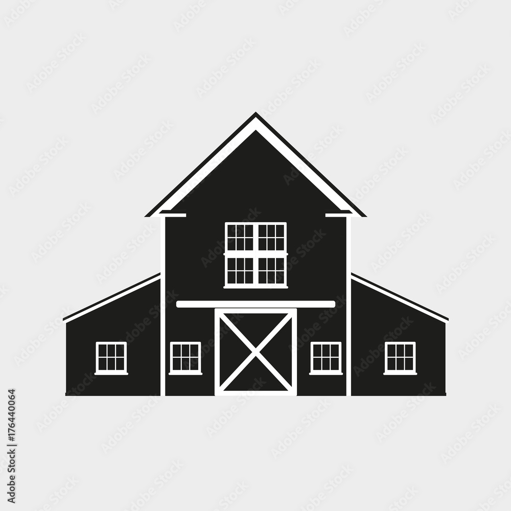 Barn icon. Vector illustration of farm house.