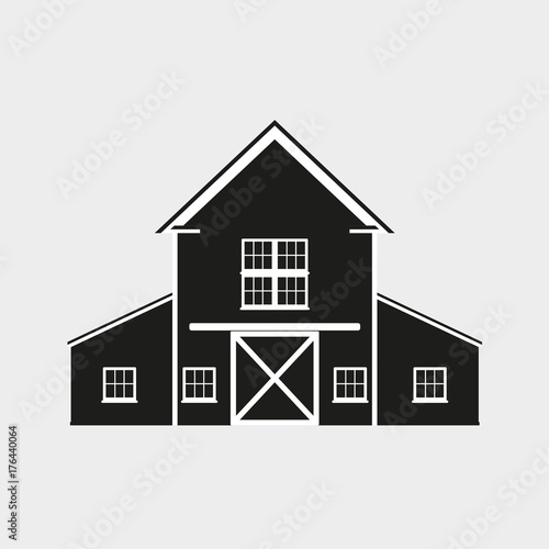 Barn icon. Vector illustration of farm house.