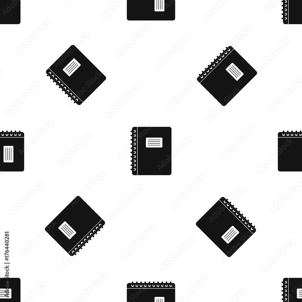 Spiral notepad pattern seamless black