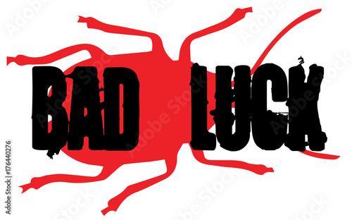 BAD LUCK sticker. Authentic design graphic stamp.