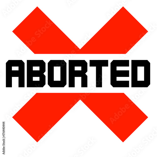 Aborted sticker. Authentic design graphic stamp. Original series