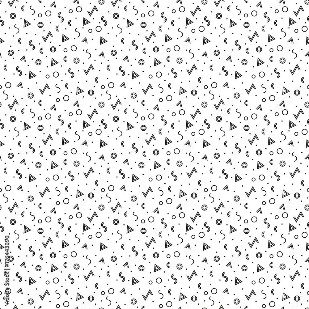 Seamless geometric pattern. Modern hipster texture with triangle, circle and line. Vector background. Seamless geometric pattern. Modern hipster texture with triangle, circle and line. Vector background.