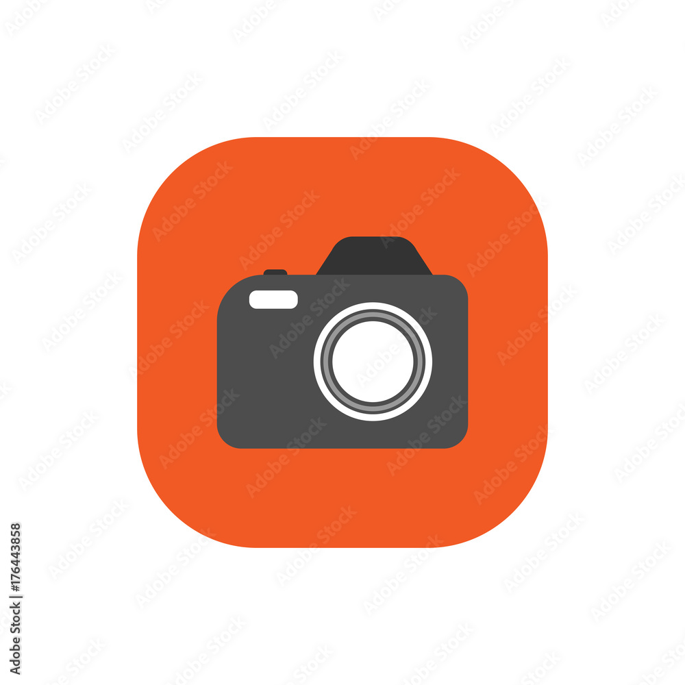 Photo camera square icon vector Photo camera square icon vector
