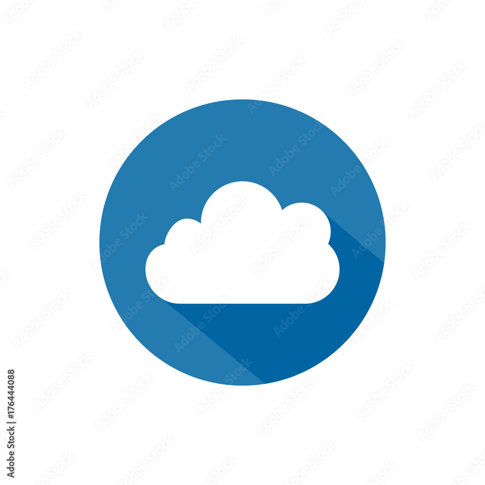 Cloud round icon long shadow vector Cloud round icon long shadow vector