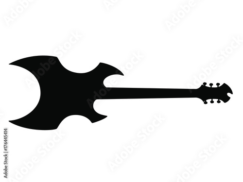 Silhouette tracées à la main d'une guitare Electrique