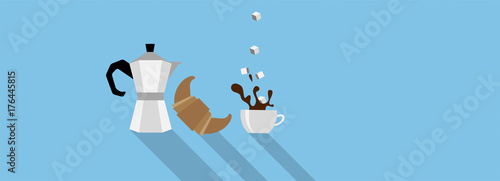 icone, colazione, mattina, moka