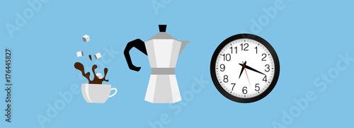 icone, colazione, mattina, moka
