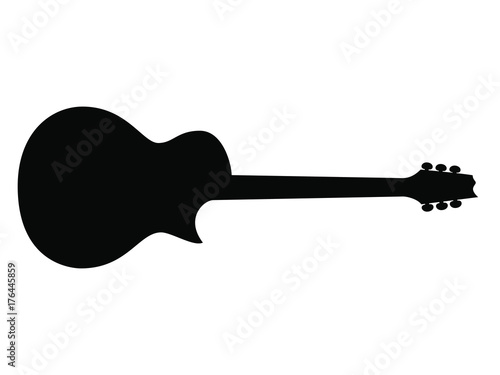 Silhouette tracées à la main d'une guitare Electrique