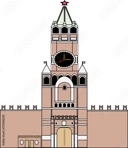 Kremlin.Moscow monuments. Vector illustration