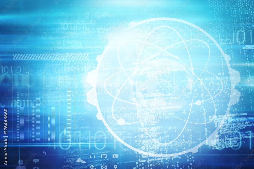 Composite image of image of atom interface Composite image of image of atom interface