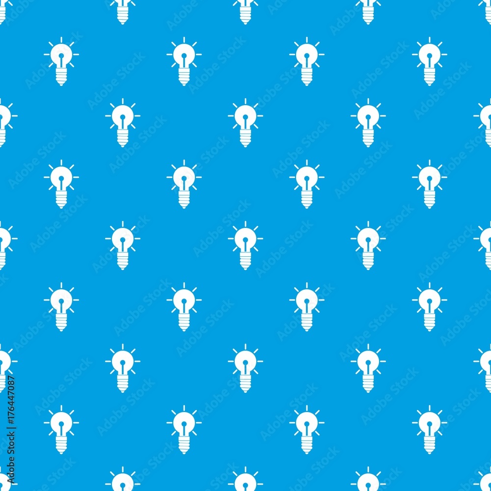 Light bulb idea pattern seamless blue Light bulb idea pattern seamless blue
