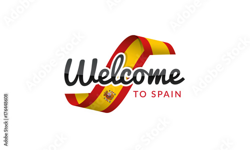 Welcome to Spain flag sign logo icon