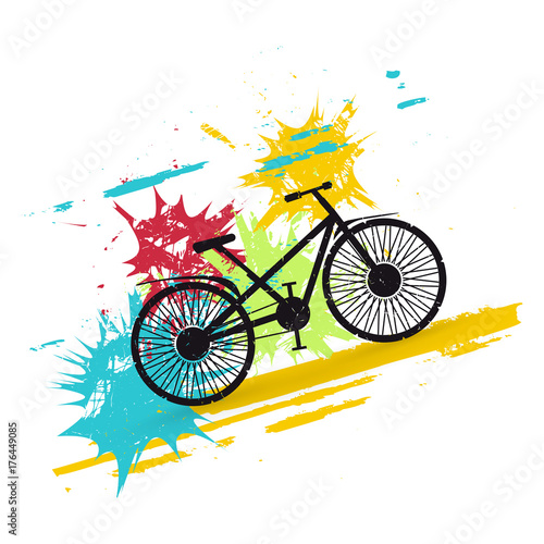 Bicycle. Grunge vector illustration