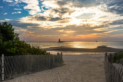 lighthouse at sunset 
