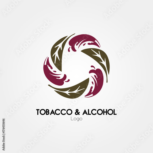 Tobacco and Alcohol logo. Vector illustration