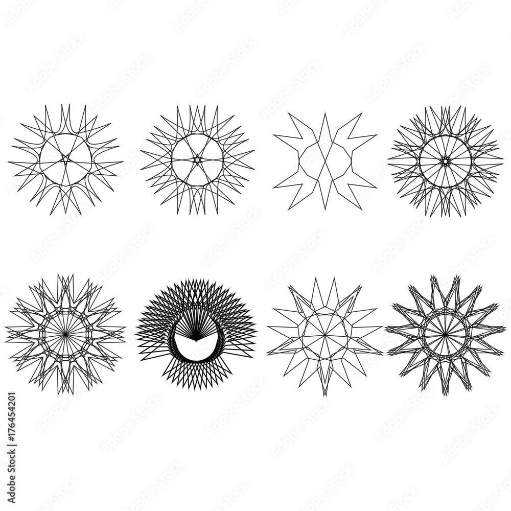 Obraz premium Holiday patterns of stars of snowflakes and flowers for gifts