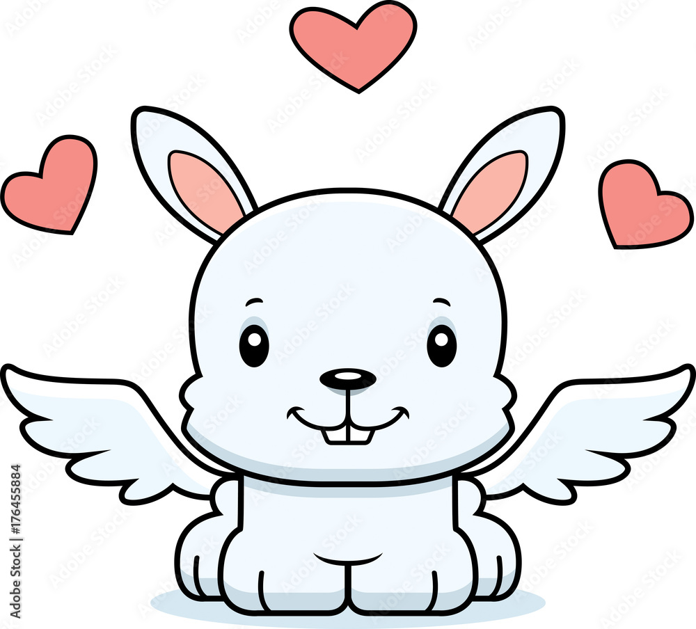 Cartoon Smiling Cupid Bunny Cartoon Smiling Cupid Bunny