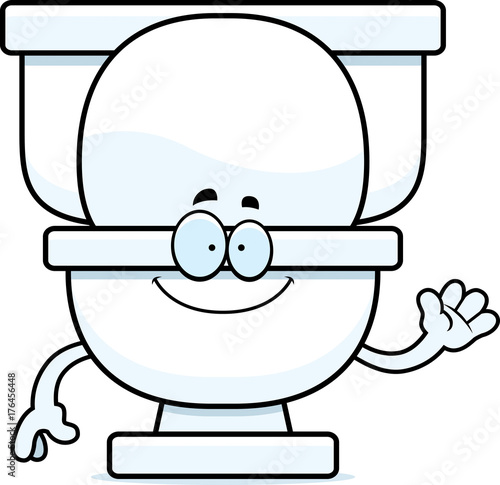 Cartoon Toilet Waving