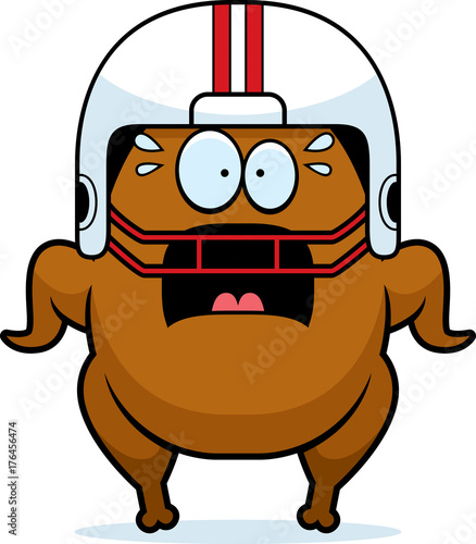 Scared Cartoon Football Turkey