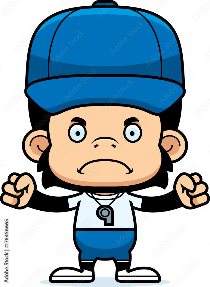 Cartoon Angry Coach Chimpanzee Cartoon Angry Coach Chimpanzee