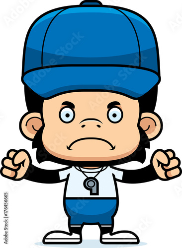Cartoon Angry Coach Chimpanzee