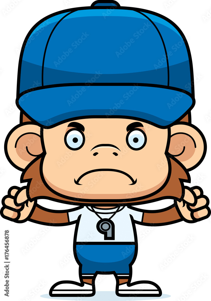 Cartoon Angry Coach Monkey