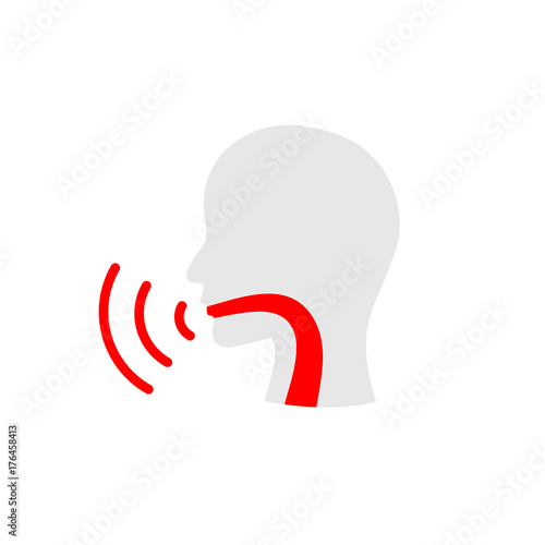 Vocal cord icon with person image vector illustration