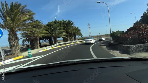 South Airport Tenerife Spain: Car driving on the highway