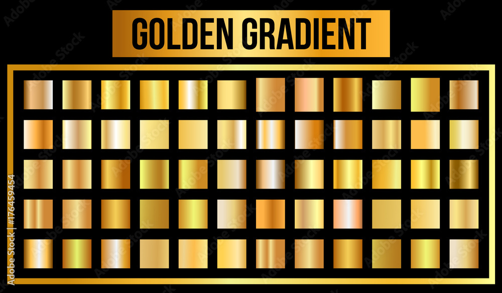 Vector set of golden gradients. Vector Illustration Vector set of golden gradients. Vector Illustration