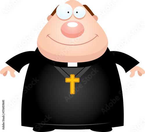 Happy Cartoon Priest