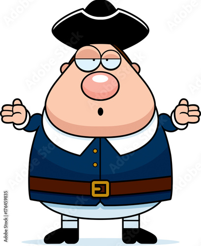 Fotografie Confused Cartoon Colonial Man