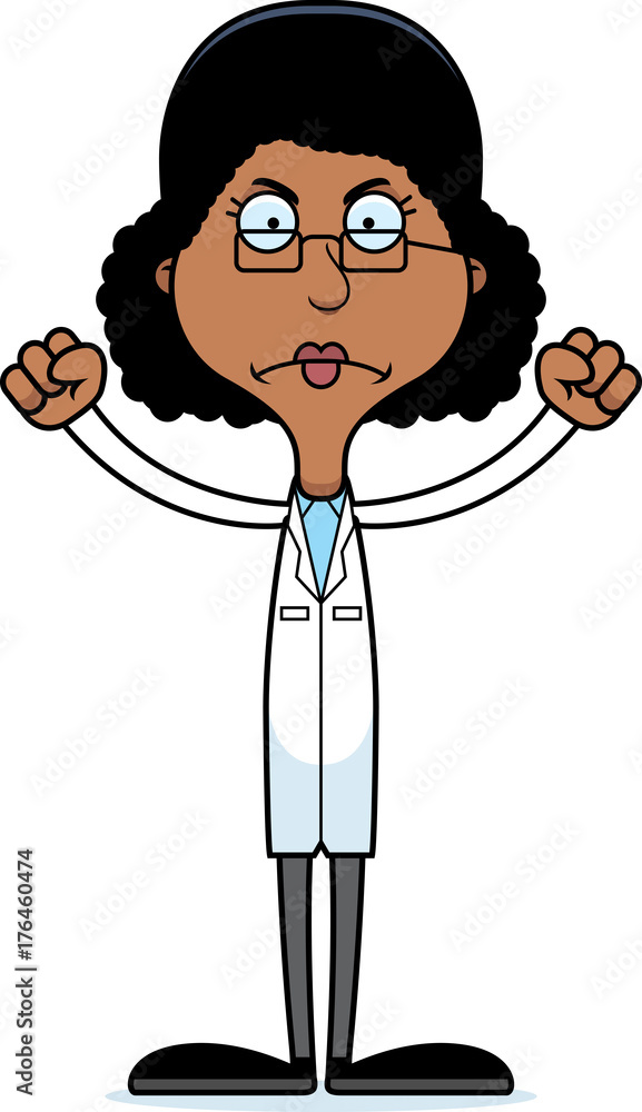 Cartoon Angry Scientist Woman Stock Vector | Adobe Stock