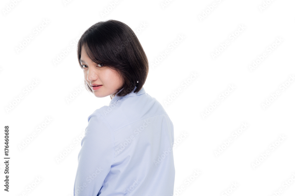 Beautiful asian business woman portrait studio on white background Beautiful asian business woman portrait studio on white background