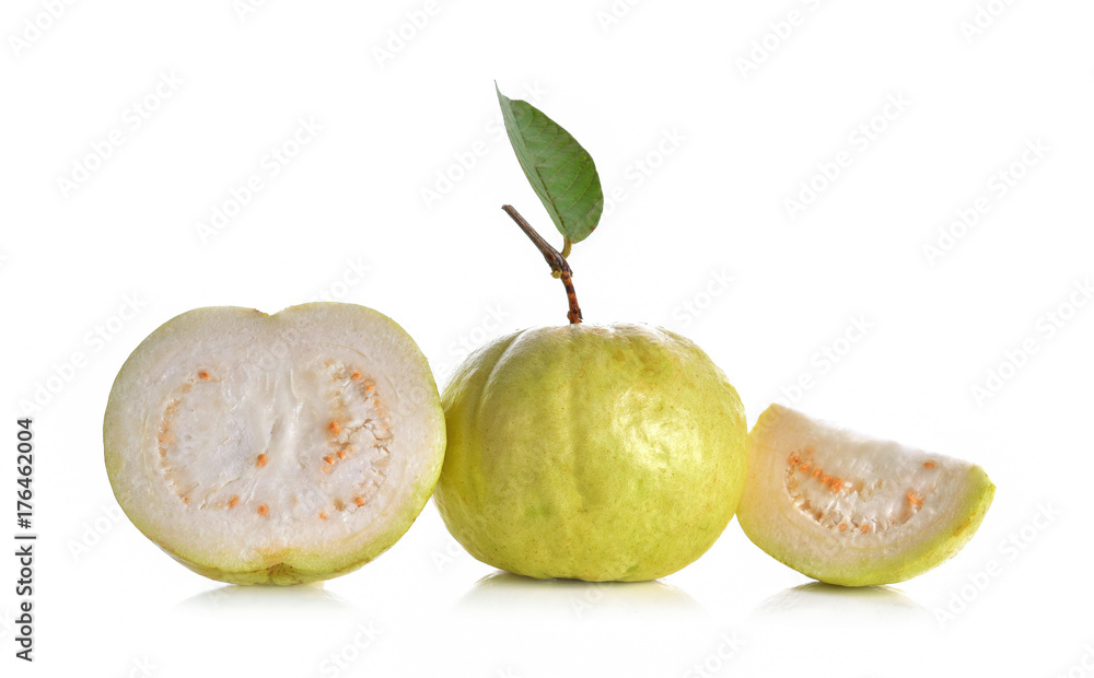 Guava on a white background Guava on a white background