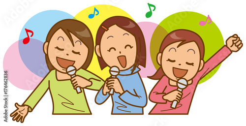 カラオケ　女性3人