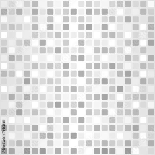 Rounded square pattern. Vector seamless grey background