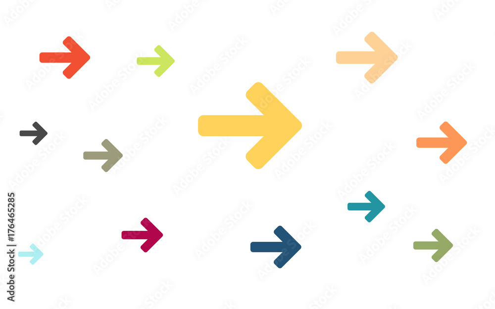Viele bunte Pfeile - rechts