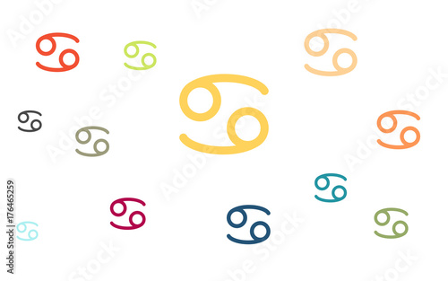 Viele bunte Sternzeichen - Krebs