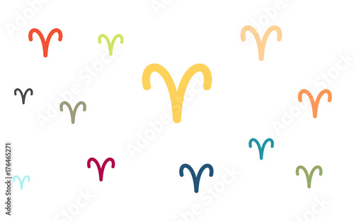 Viele bunte Sternzeichen - Widder