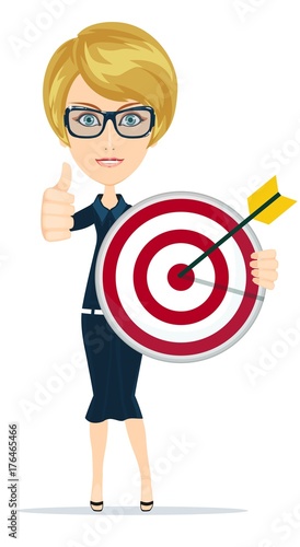 Marketing Target. Success concept portrait. Success concept portrait. Stock flat vector illustration.