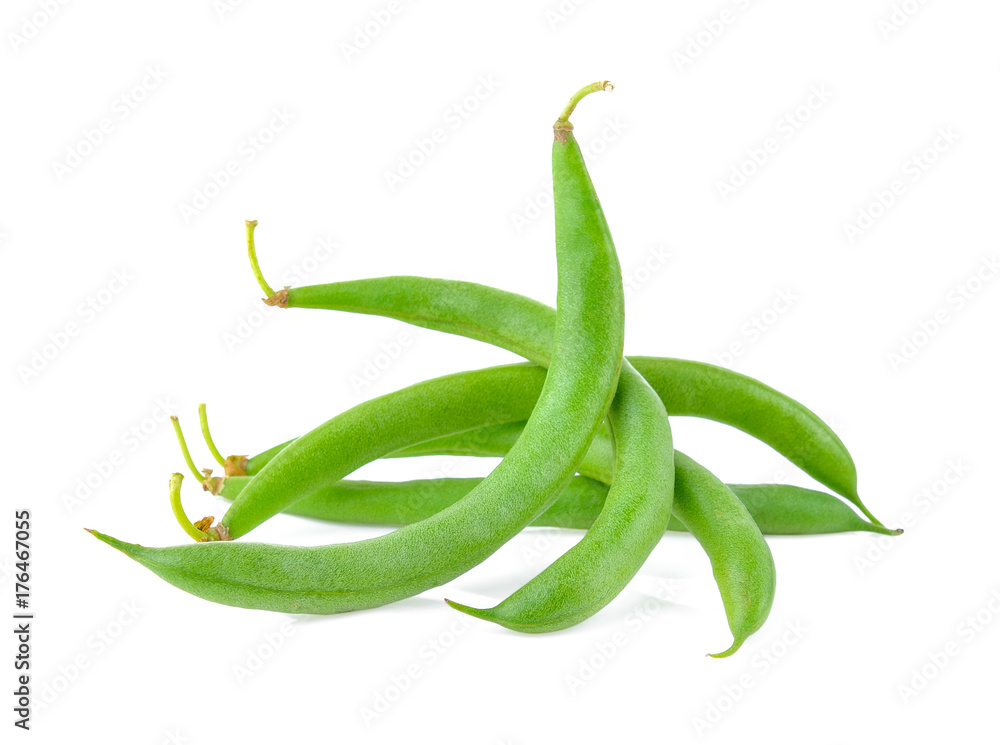 Green beans isolated on a white background Green beans isolated on a white background