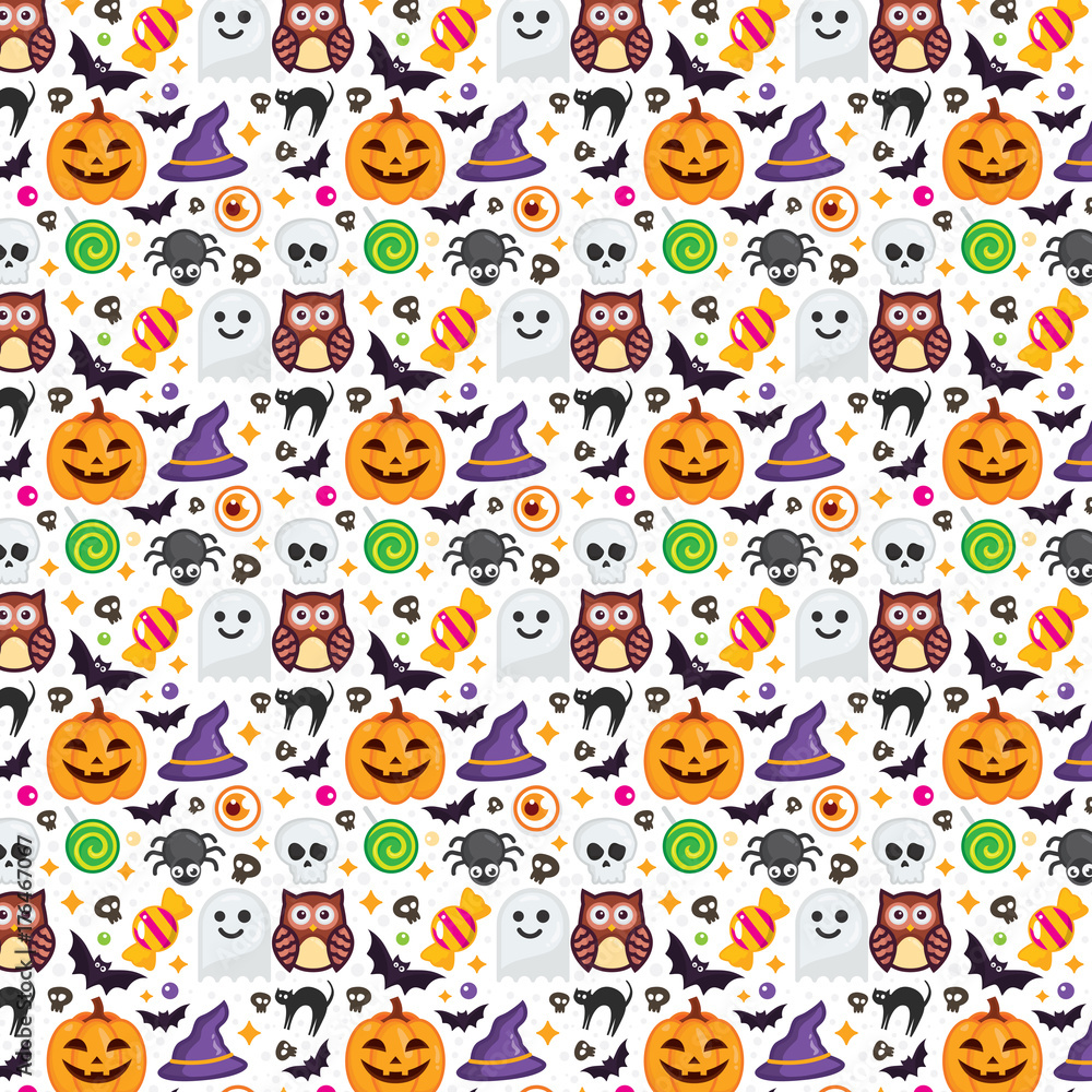 Seamless Halloween Pattern, set icon, vector halloween on white background. texture for wallpaper, wrapping paper and etc. Seamless Halloween Pattern, set icon, vector halloween on white background. texture for wallpaper, wrapping paper and etc.