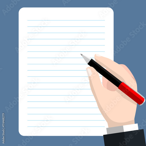 Businessman writing note-Vector Flat Design